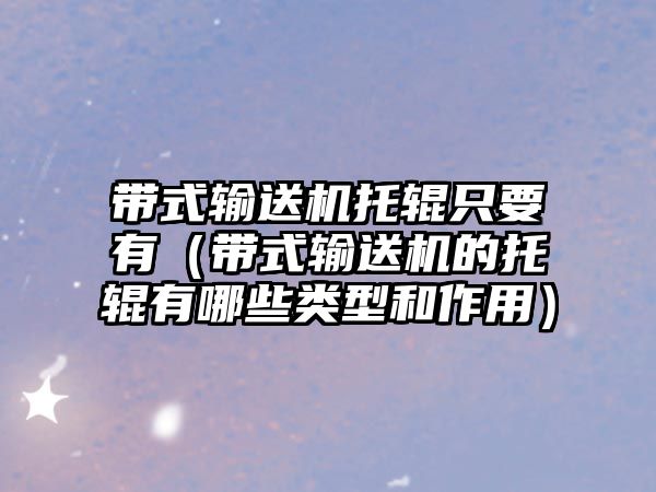 帶式輸送機(jī)托輥只要有（帶式輸送機(jī)的托輥有哪些類型和作用）