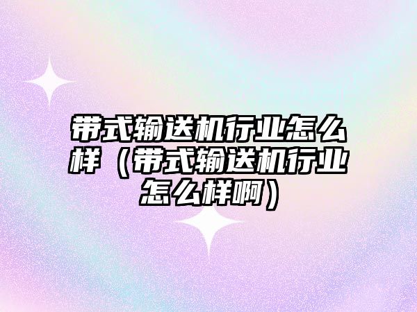 帶式輸送機行業(yè)怎么樣(帶式輸送機行業(yè)怎么樣?。? class=