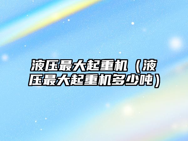 液壓最大起重機(jī)(液壓最大起重機(jī)多少?lài)崳? class=