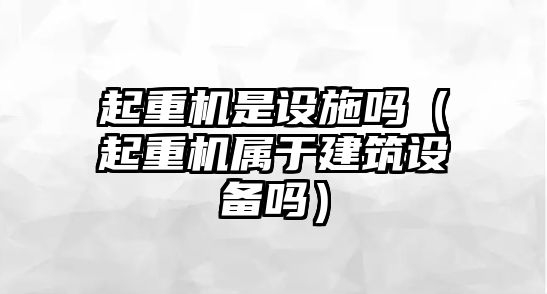 起重機(jī)是設(shè)施嗎（起重機(jī)屬于建筑設(shè)備嗎）
