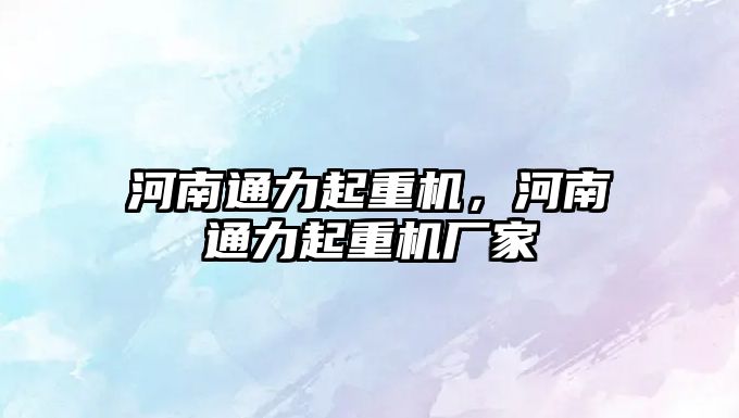 河南通力起重機(jī)，河南通力起重機(jī)廠家